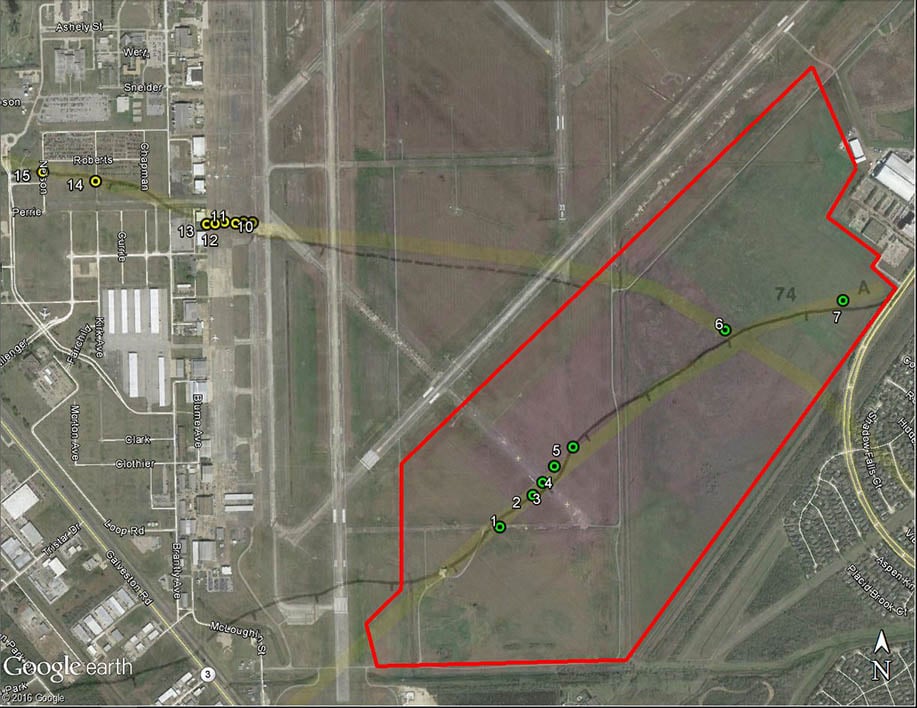 Observation Points Map of Ellington Field Spaceport Development Project